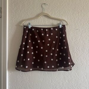 Abercrombie & Fitch Sienna Chocolate Polka Dot Mini Skort